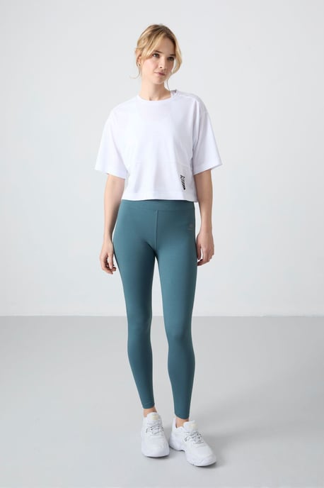 Hochgeschnittene Baumwoll-Elasthan-Leggings - Image 1