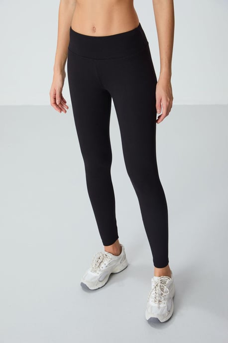 Hochtaillierte Baumwollmischung Leggings - Image 4