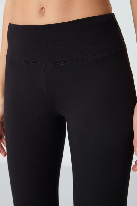 Hochtaillierte Baumwollmischung Leggings - Image 5