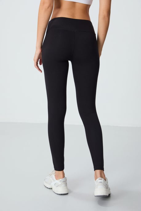 Hochtaillierte Baumwollmischung Leggings - Image 6