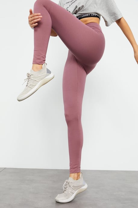 Hochtaillierte Baumwoll-Elasthan-Leggings - Image 4