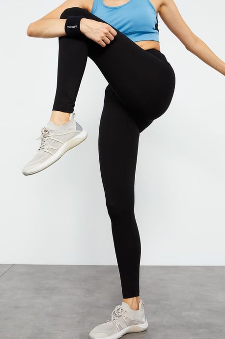 Hochtaillierte Baumwoll-Elasthan-Leggings - Image 5