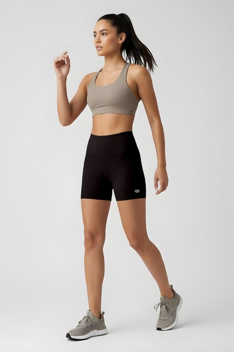 Kurze hochgeschnittene Slim-Fit Leggings mit Gürtel - Image 3