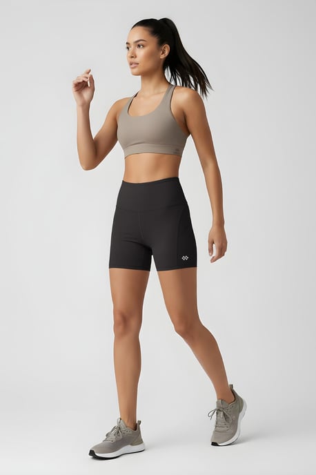 Kurze hochtaillierte Slim-Fit Leggings mit Gürtel - Image 3