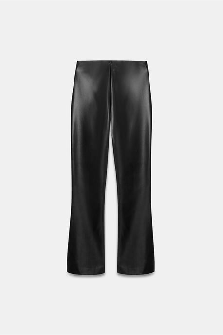 Hochtaillierte Leggings aus Kunstleder mit ausgestelltem Bein - Image 6