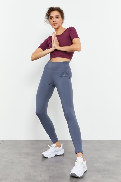 Hochtaillierte Baumwoll-Elastan-Leggings - Image 1