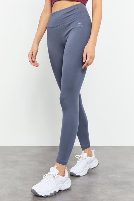 Hochtaillierte Baumwoll-Elastan-Leggings - Image 2