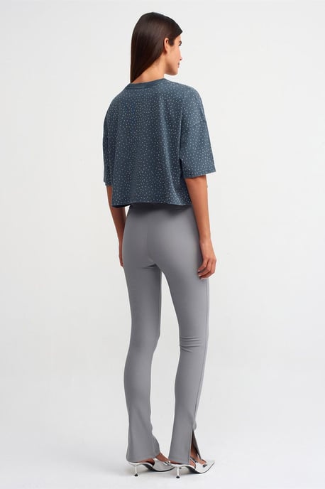 Hochtaillierte Flared Leggings mit Schlitz - Image 2