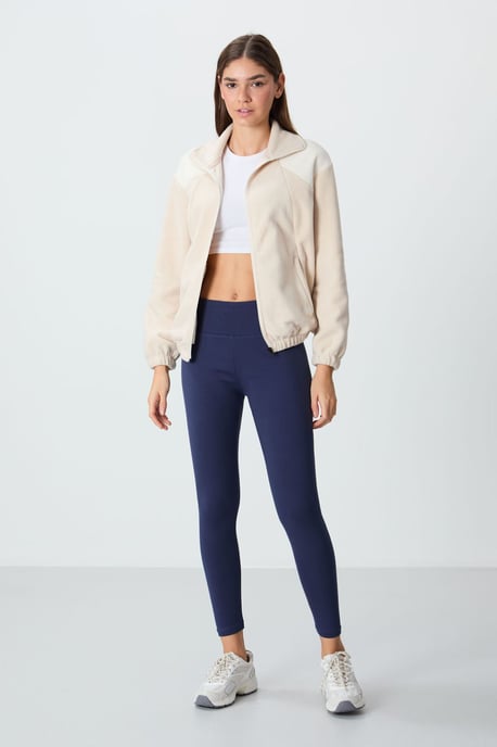 Hochtaillierte Baumwoll-Mix Leggings - Image 2