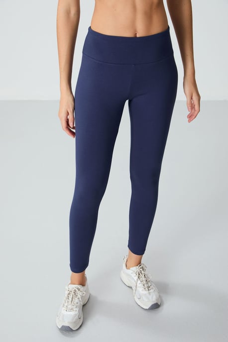 Hochtaillierte Baumwoll-Mix Leggings - Image 4