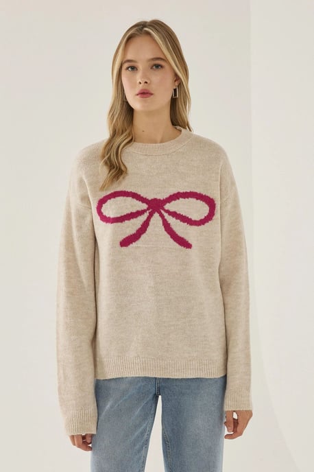 Lässiger Pullover mit Schleifendetail - Image 4