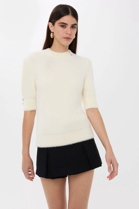 Kurzarmpullover mit Steinverzierungen - Image 2