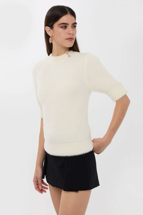 Kurzarmpullover mit Steinverzierungen - Image 3