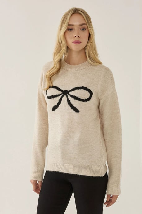 Relaxed Fit Pullover mit Schleifen-Detail - Image 4