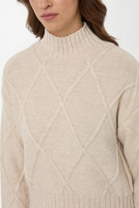 Strukturierter leichter Rollkragenstrickpullover - Image 6