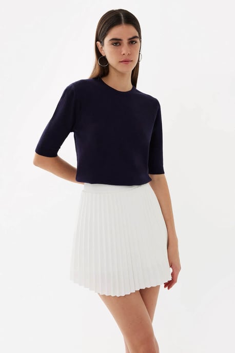 Kurzärmliger Basic Strickpullover - Image 2
