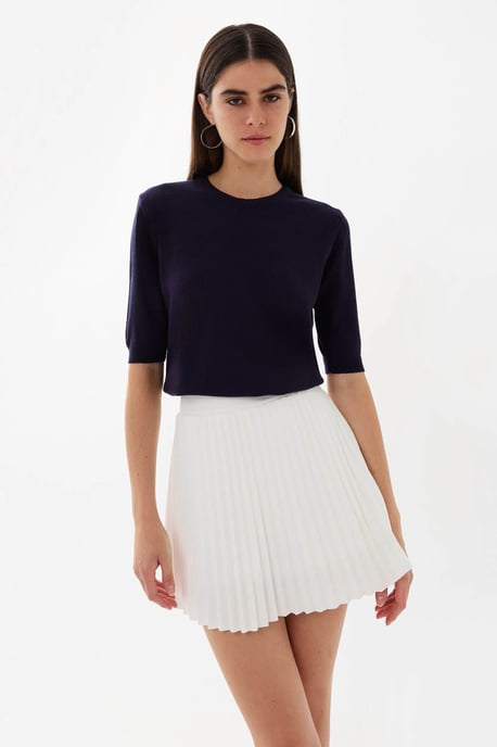 Kurzärmliger Basic Strickpullover - Image 3