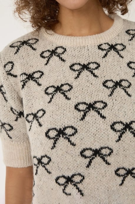 Pullover mit Schleifenmuster und kurzen Ärmeln - Image 3