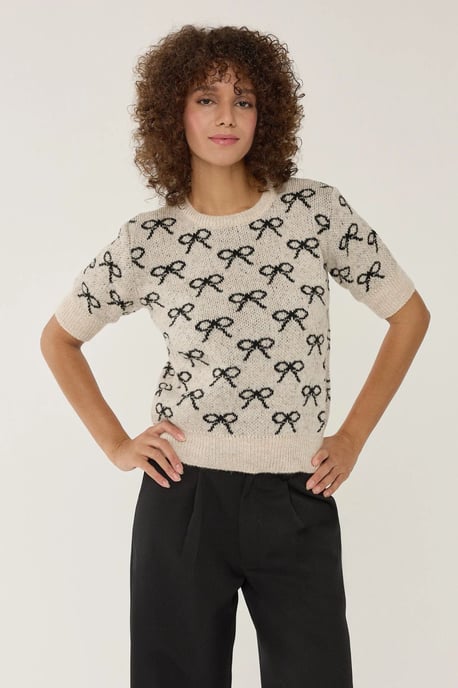 Pullover mit Schleifenmuster und kurzen Ärmeln - Image 4