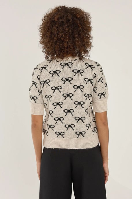 Pullover mit Schleifenmuster und kurzen Ärmeln - Image 5