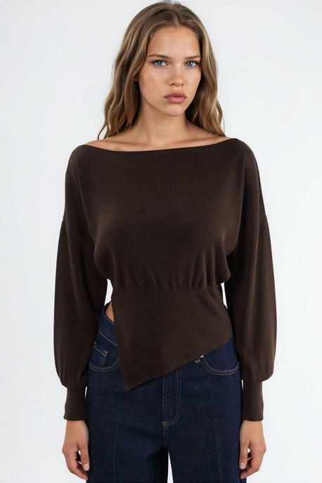 Mercerisierter Look Bootneck-Strickpullover mit Schlitzdetails - Image 5