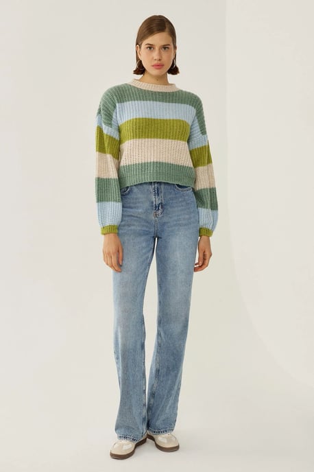 Lässiger gestreifter Pullover - Image 2