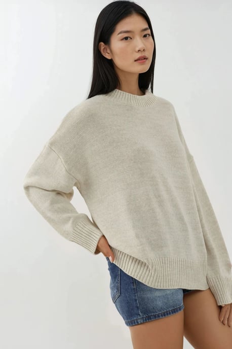 Rundhals Gemütlicher Pullover - Image 3