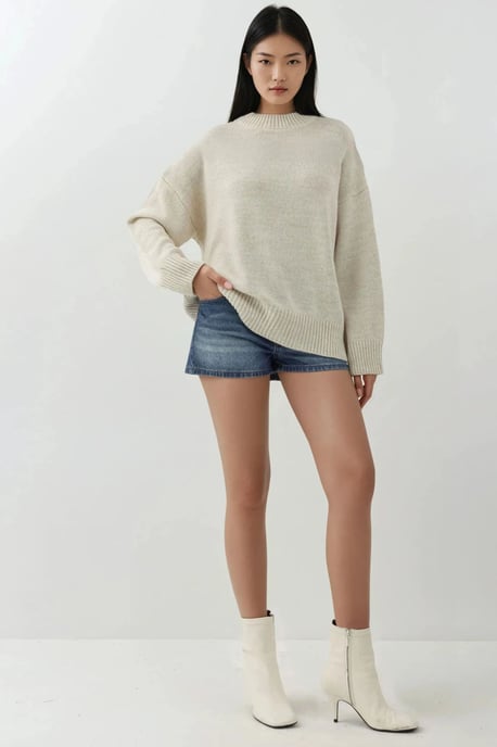Rundhals Gemütlicher Pullover - Image 5