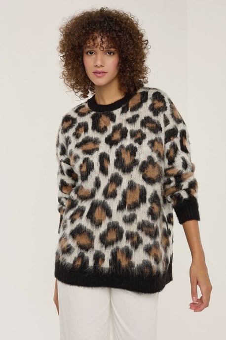 Leopardenmuster Strickpullover - Image 3