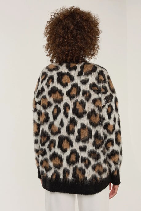 Leopardenmuster Strickpullover - Image 4