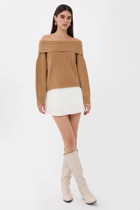 Schulterfreier Strickpullover - Image 2