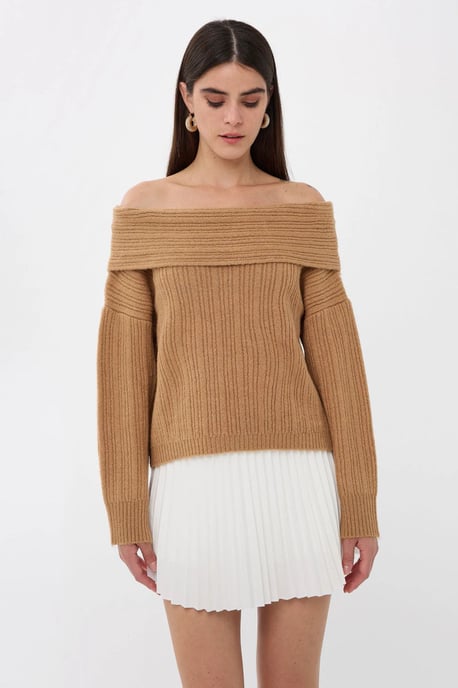 Schulterfreier Strickpullover - Image 3
