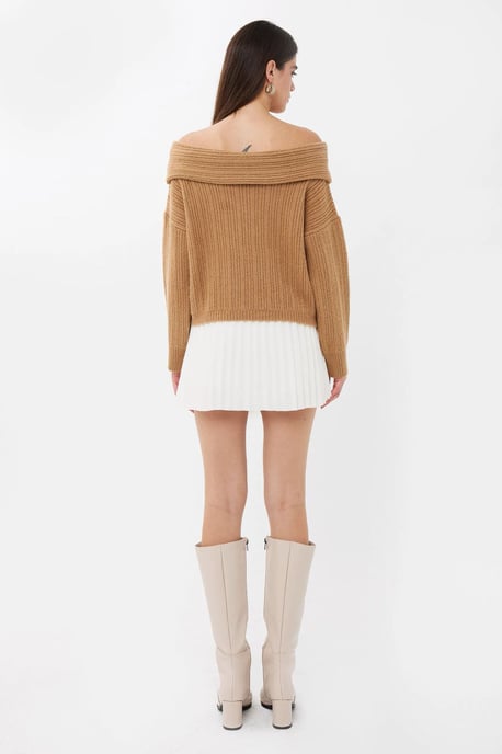 Schulterfreier Strickpullover - Image 4