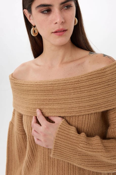 Schulterfreier Strickpullover - Image 5