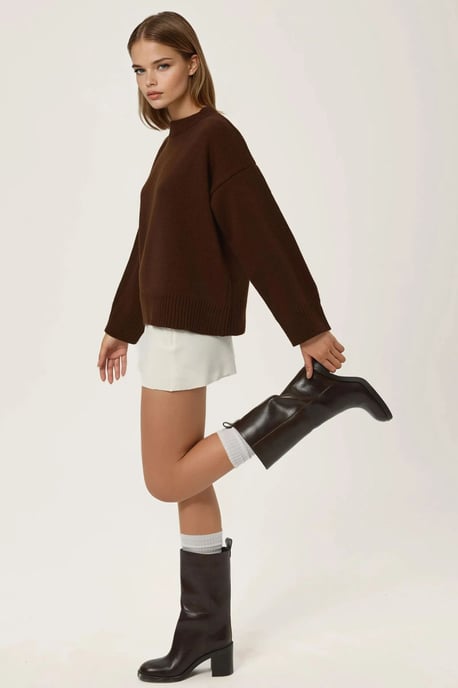 Rundhals Gemütlicher Pullover - Image 2
