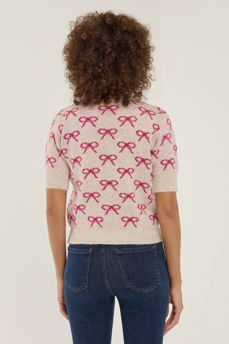 Pullover mit Schleifenmuster und kurzen Ärmeln - Image 4