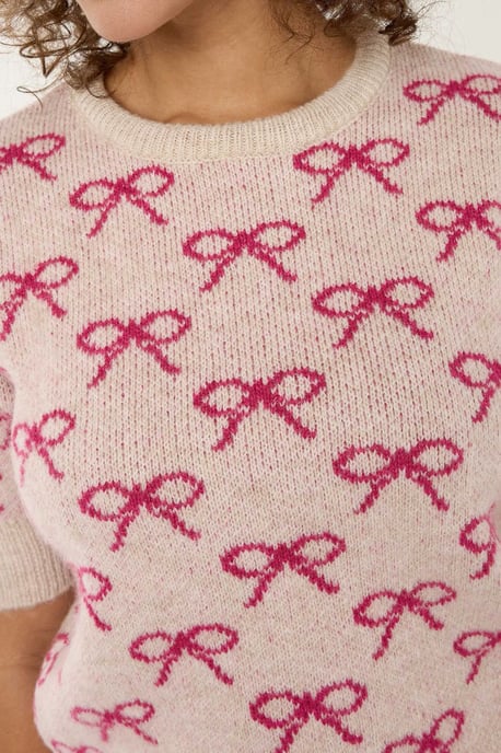 Pullover mit Schleifenmuster und kurzen Ärmeln - Image 5