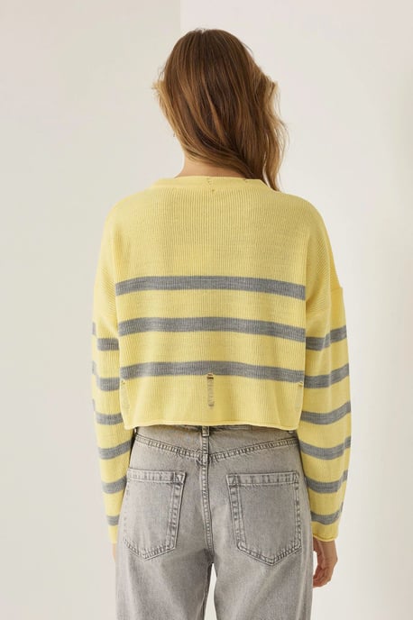 Gestreifter Rundhalsausschnitt-Pullover - Image 4