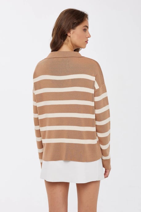 Gestreifter lässiger Strickpullover - Image 4