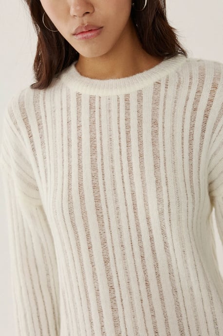 Lässiger Schnitt Rundhalsausschnitt Pullover - Image 4
