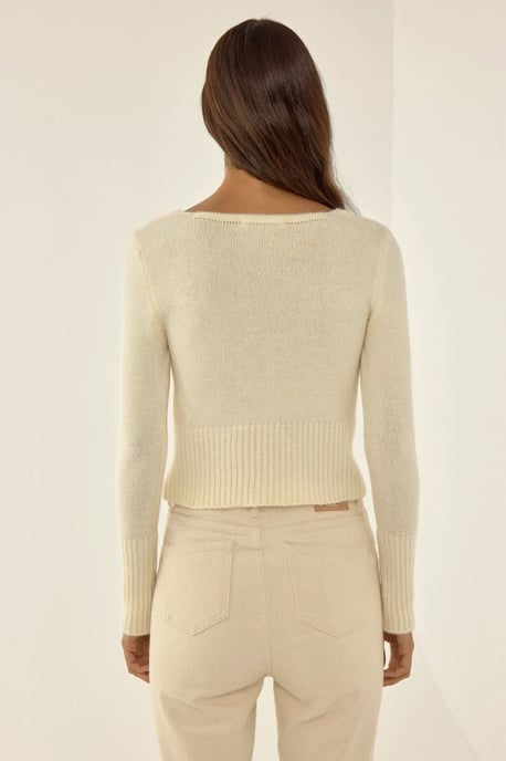 Pullover mit quadratischem Kragen und Rippdetails - Image 4