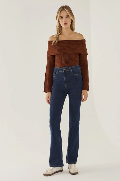 Schulterfreier Strickpullover - Image 3