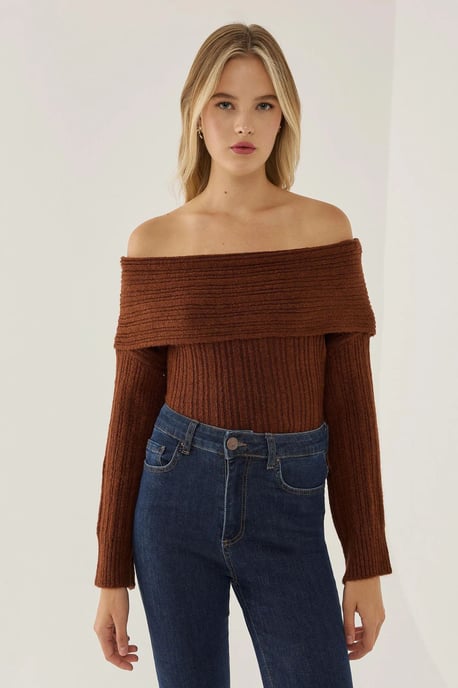 Schulterfreier Strickpullover - Image 4