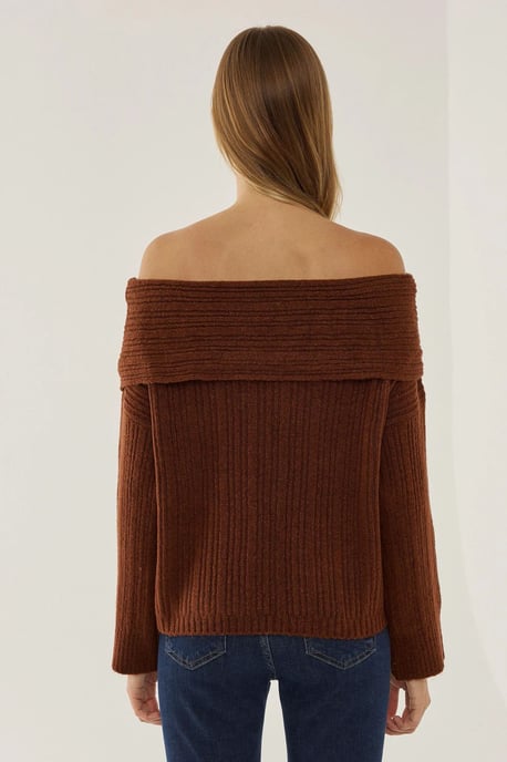 Schulterfreier Strickpullover - Image 5