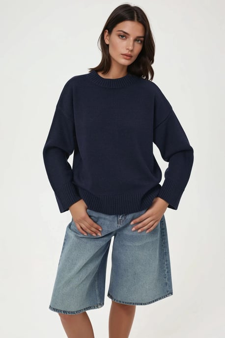 Rundhals Gemütlicher Pullover - Image 4