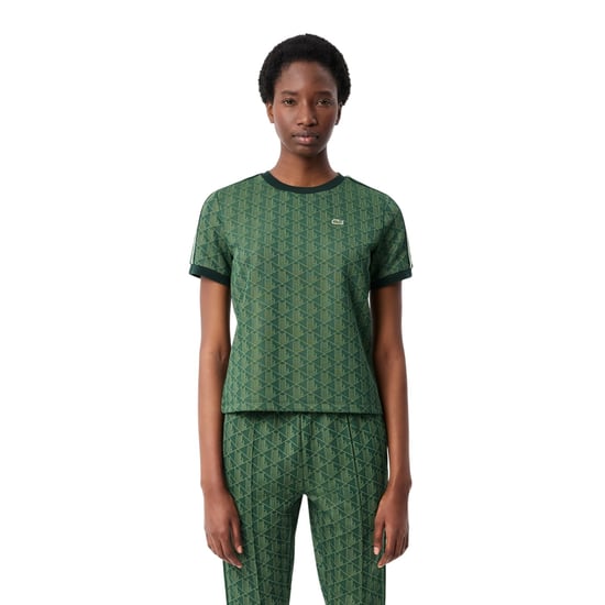 Lacoste - T-Shirt für Damen, Jacquard, Schmal (Grün) - Image 3