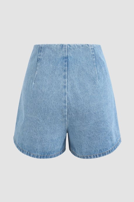 Hohe Taille Denim-Shortsrock - Image 4