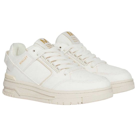 Mallet - "Compton" Sneaker für Damen, Leder, Niedrig geschnitten, Grob flach (Naturweiß) - Image 3