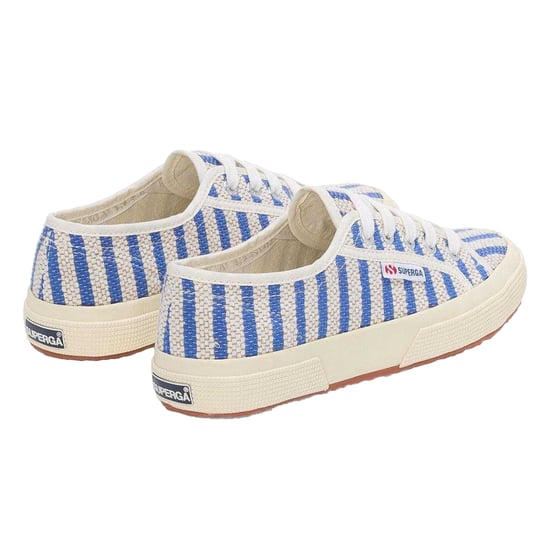 Superga - Mit Streifen Sneaker für Damen, Flach (Blau/Naturweiß) - Image 2