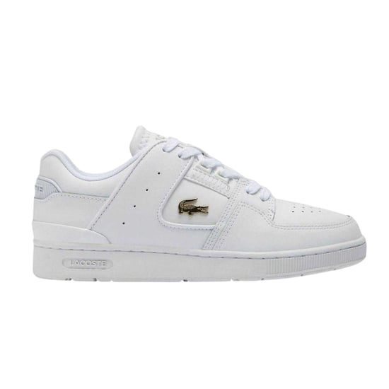 Lacoste - "Court Cage" Sneaker für Herren, Leder (Weiß Gold) - Image 1